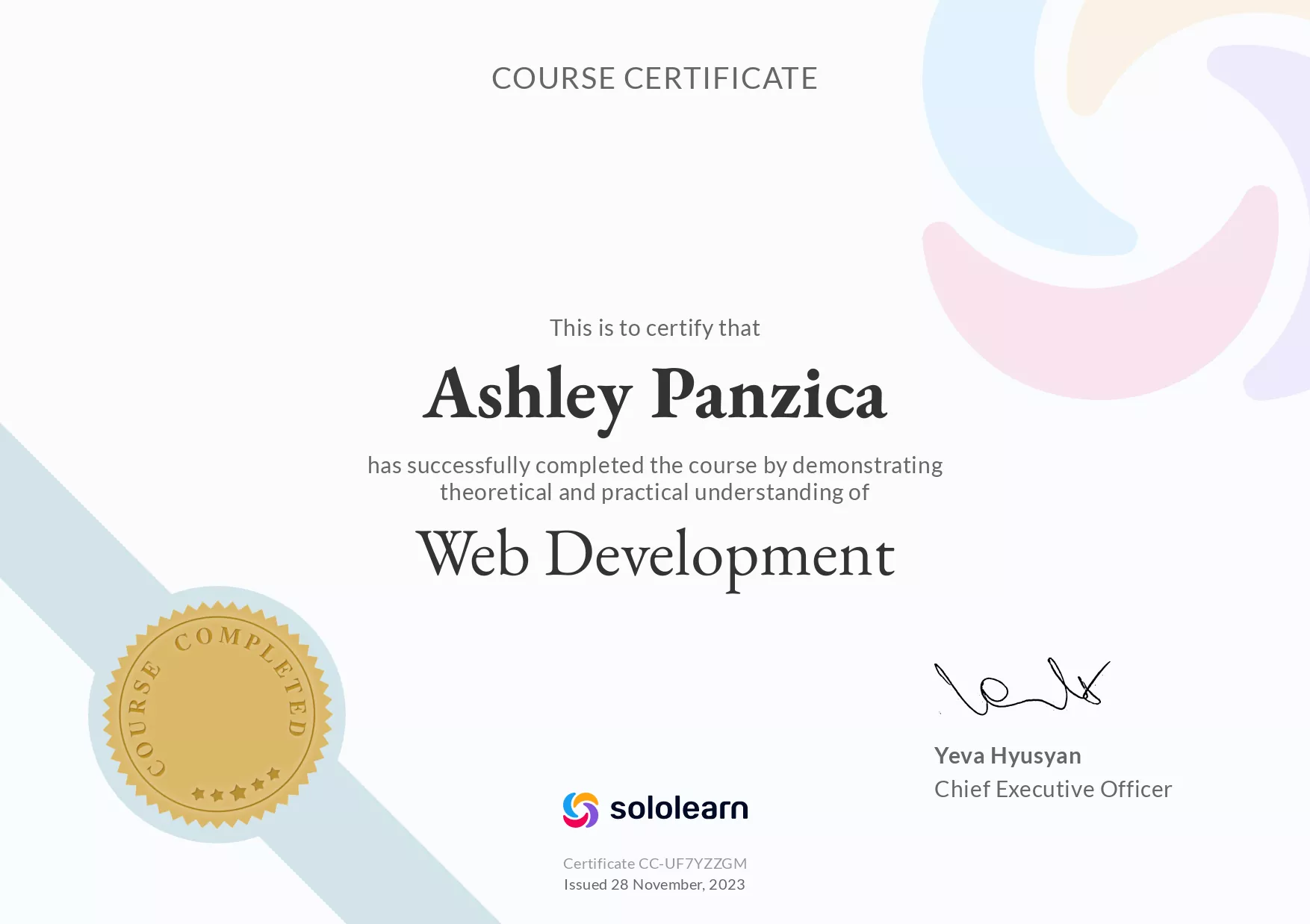 SoloLearn certififate